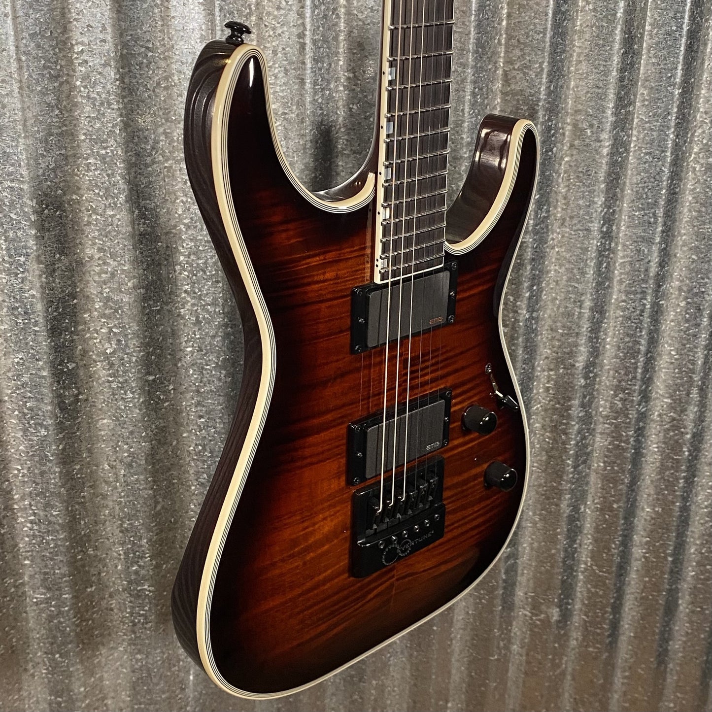 ESP LTD MH-1000 Evertune Dark Brown Sunburst Guitar LMH1000ETFMDBSB #0746 Used