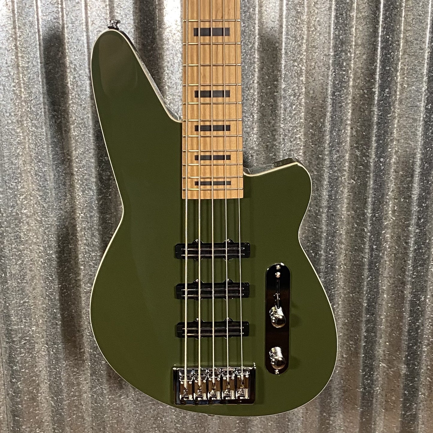 Reverend Triad 5 String Bass Army Green #70789