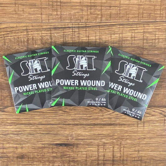 SIT Strings S946 Rock N' Roll Power Wound Nickel Electric Guitar Strings 3 Pack