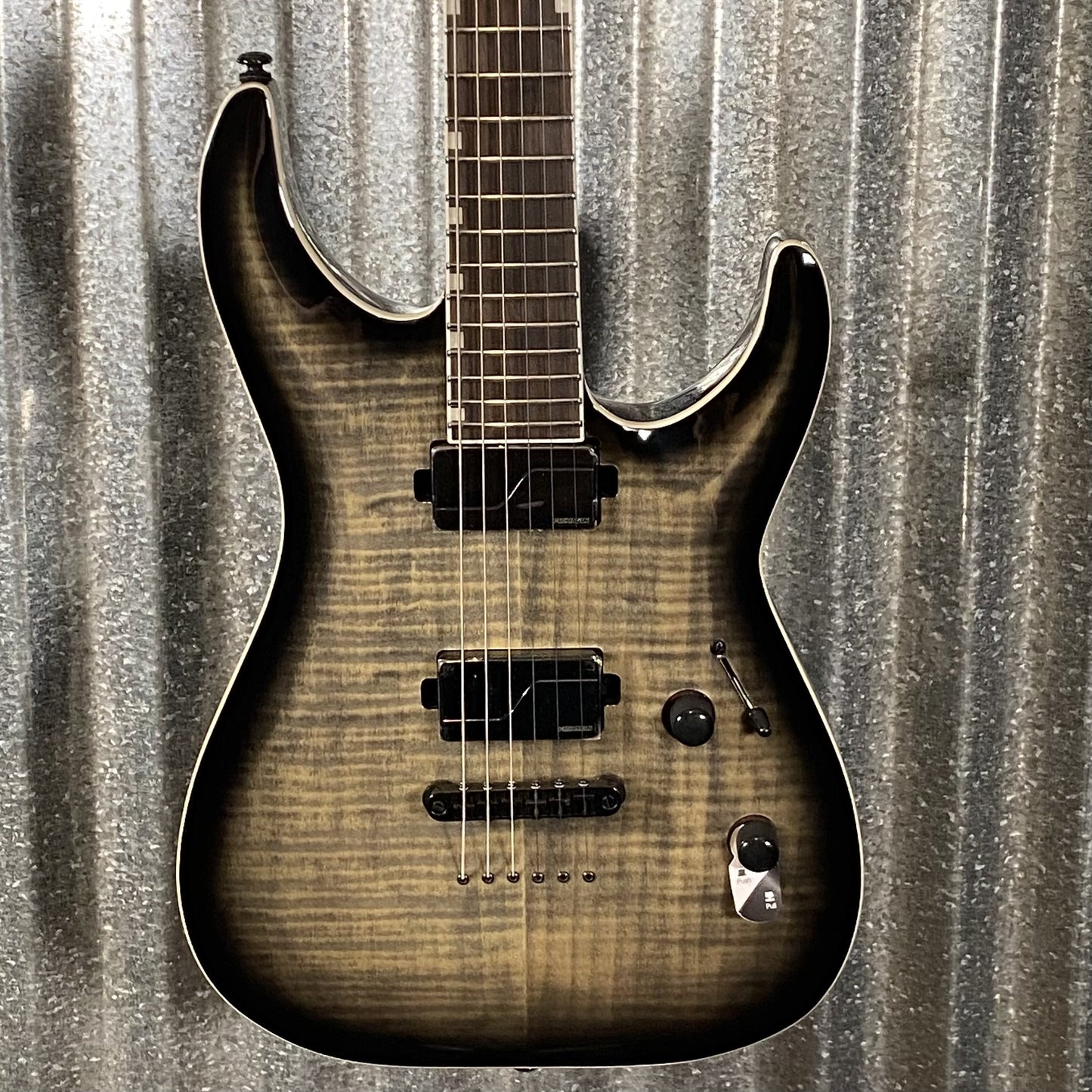 ESP LTD MH-1000NT Flame Charcoal Burst Guitar & Case #0514 Used