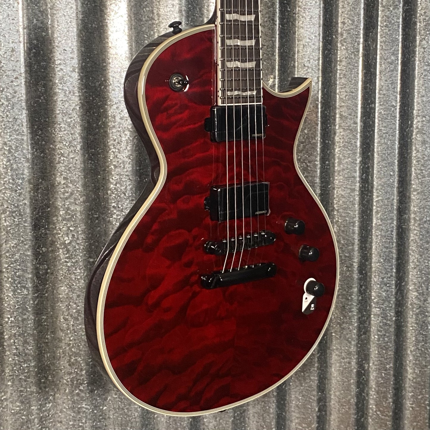 ESP LTD EC-1000 QM Quilt Top See Thru Black Cherry Fluence Guitar & Case #2957 Used