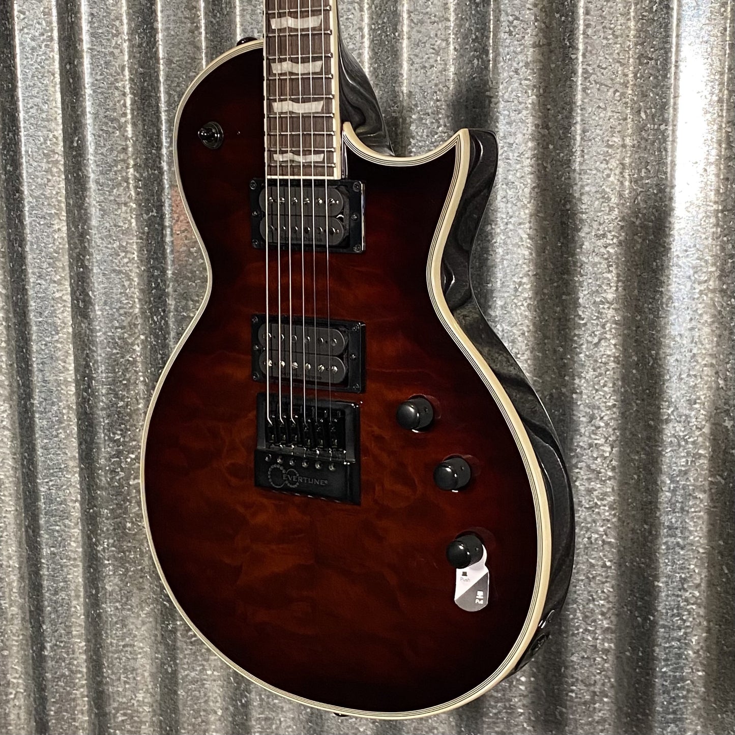 ESP LTD EC-1000 ET Evertune Dark Brown Sunburst Guitar & Case #0635 Used