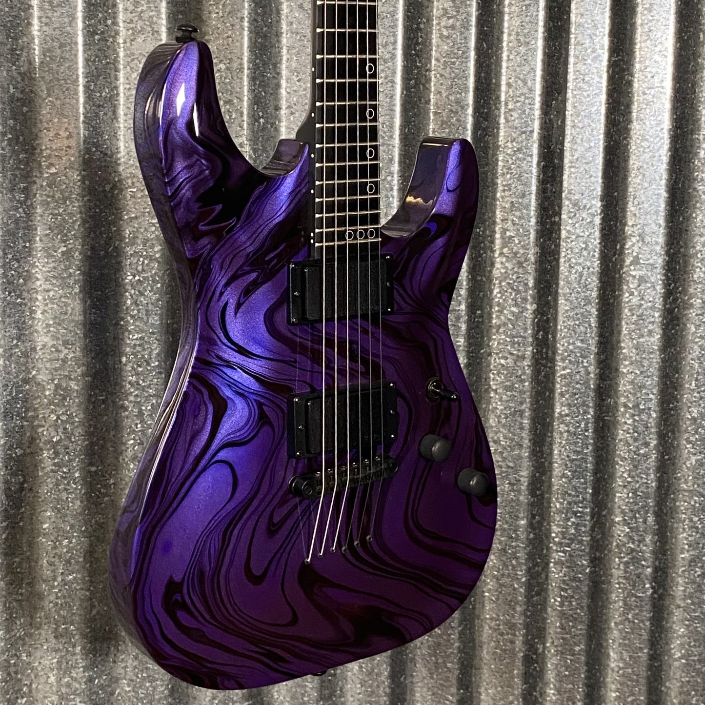 Schecter C-1 Hydro Dip Purple Obsidian Guitar #0588