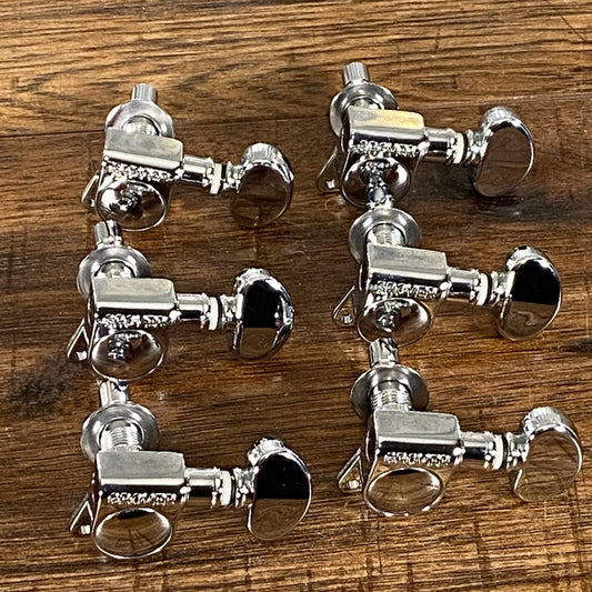 Grover 406 Locking Rotomatics 6 In Line Tuning Machine Set Chrome Used