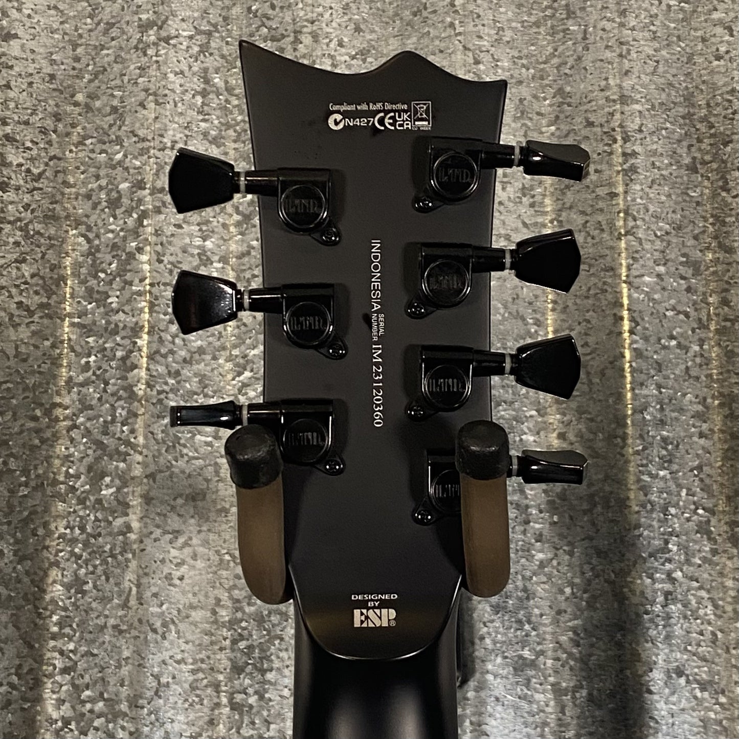 ESP LTD EC-257 7 String Black Satin Guitar & Case EC257BLKS #0360  Used
