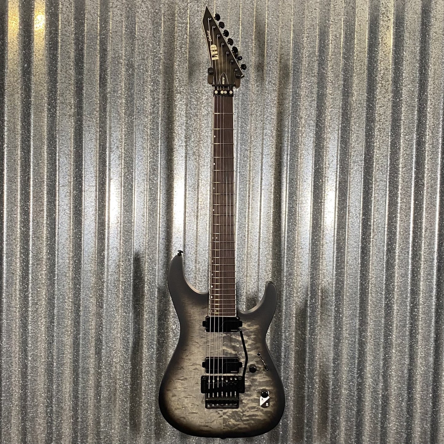 ESP LTD M-1007B 7 String Baritone Quilt Top Charcol Burst Guitar #3137 Used