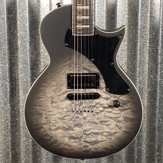 ESP LTD EC-01FT QM Quilt Top Charcoal Burst Satin Teardrop Guitar EC01FTQMCHBS #0620 Used