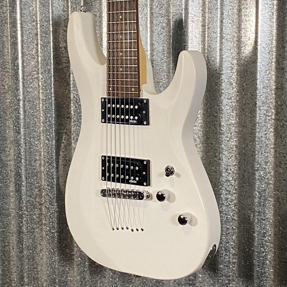 Schecter C-7 Deluxe 7 String Matte White Guitar #1777 Used