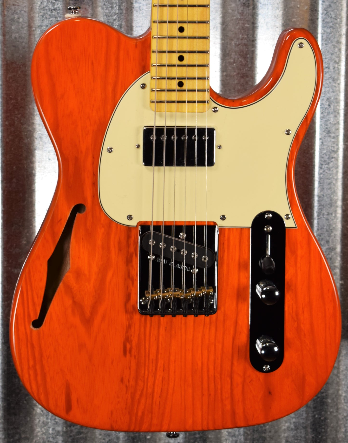 G&L Tribute ASAT Classic Bluesboy Semi Hollow Clear Orange Guitar #5773 Demo