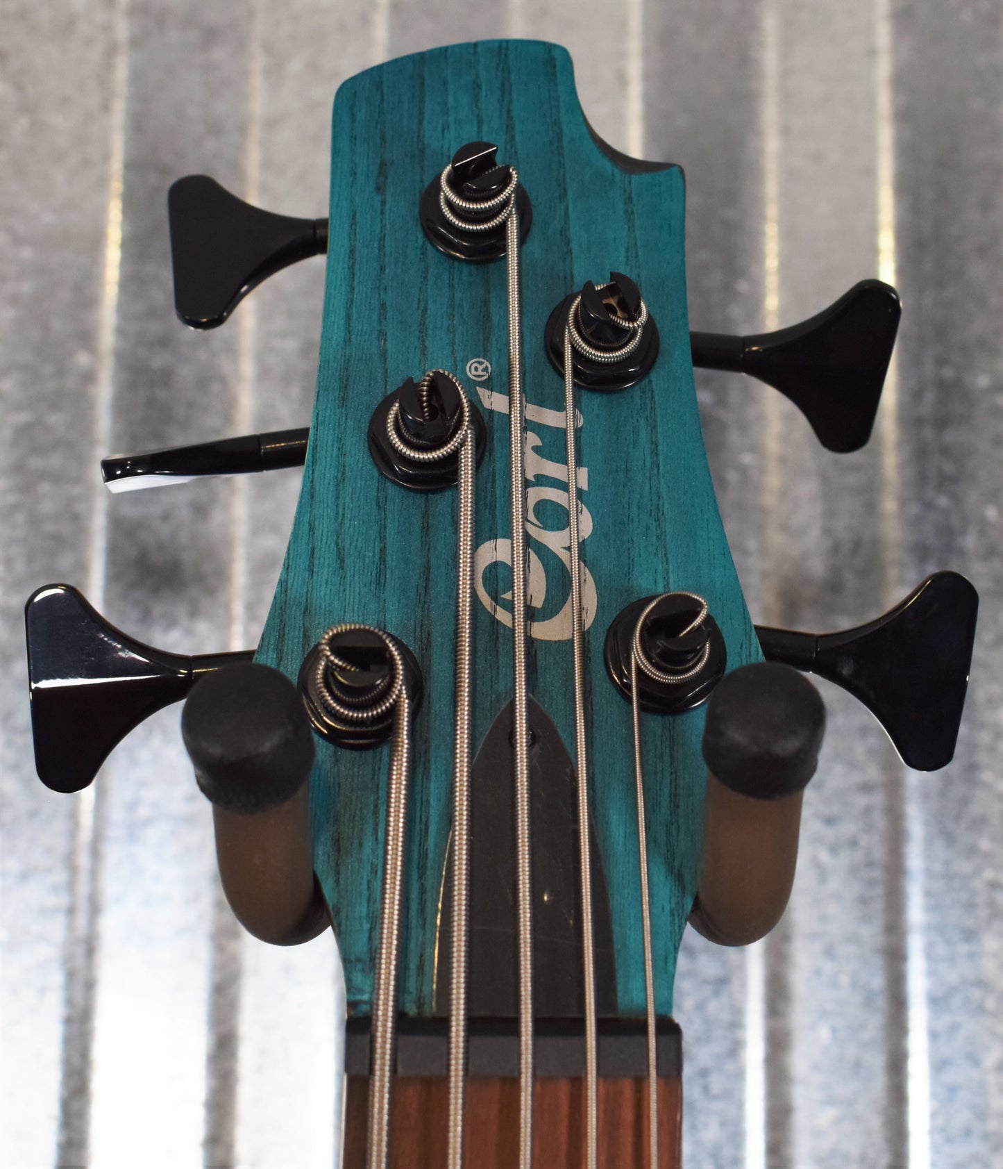 Cort Artisan B5 Plus AS RM 5 String Bass Roasted Neck Open Pore Aqua Blue Blem #7253