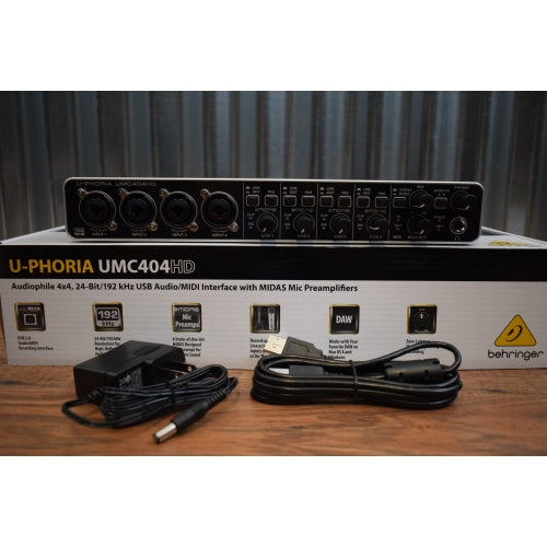 Behringer U-Phoria UMC404HD Audiophile 4x4 24 Bit USB Recording Interface Open Box