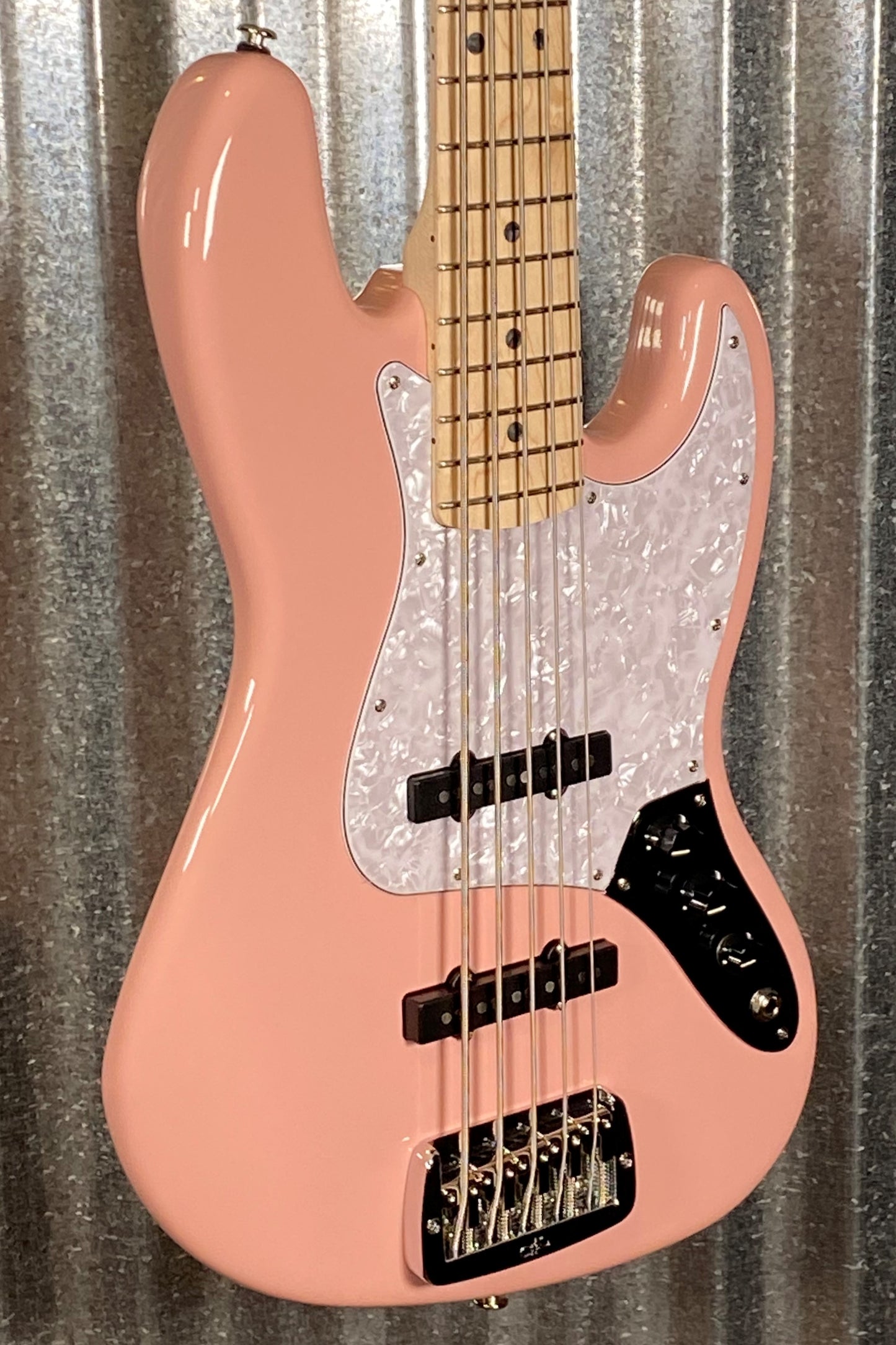 G&L USA JB5 Shell Pink 5 String Bass JB-5 & Case #7293