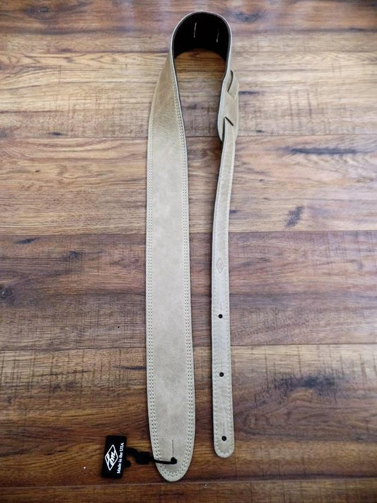 LM Products GP-25 T Element Leathers Sand Premium Leather Guitar Strap