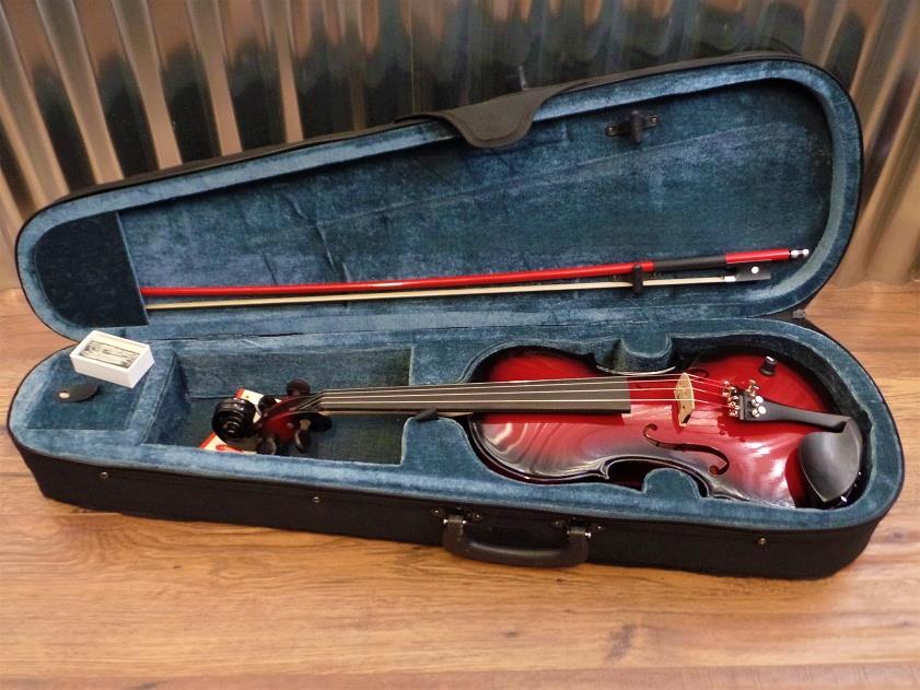 Barcus Berry Vibrato AE Violin Acoustic Electric in Red with Case #1365