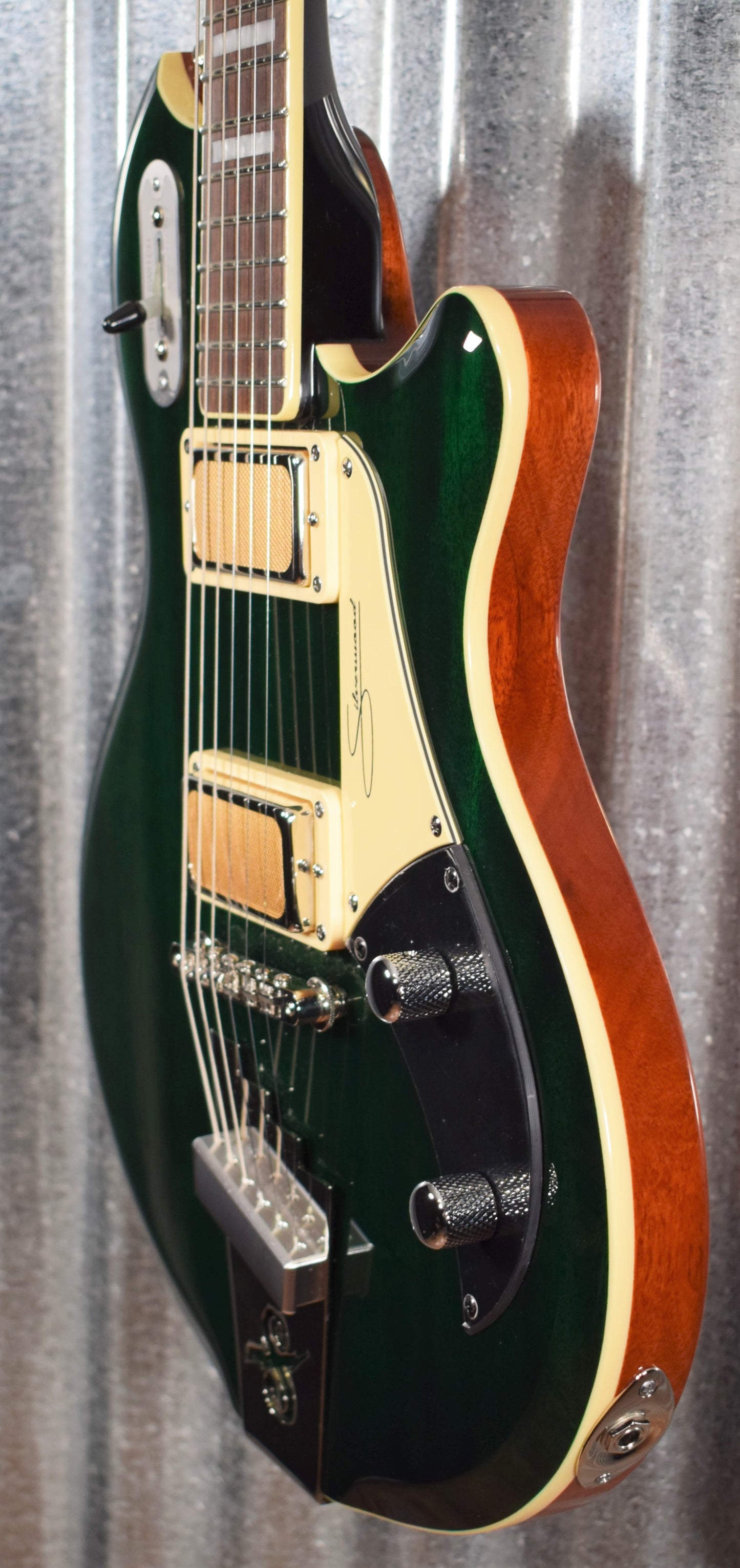 Supro 1296BG Silverwood Trans British Racing Green Guitar & Bag Demo #0588