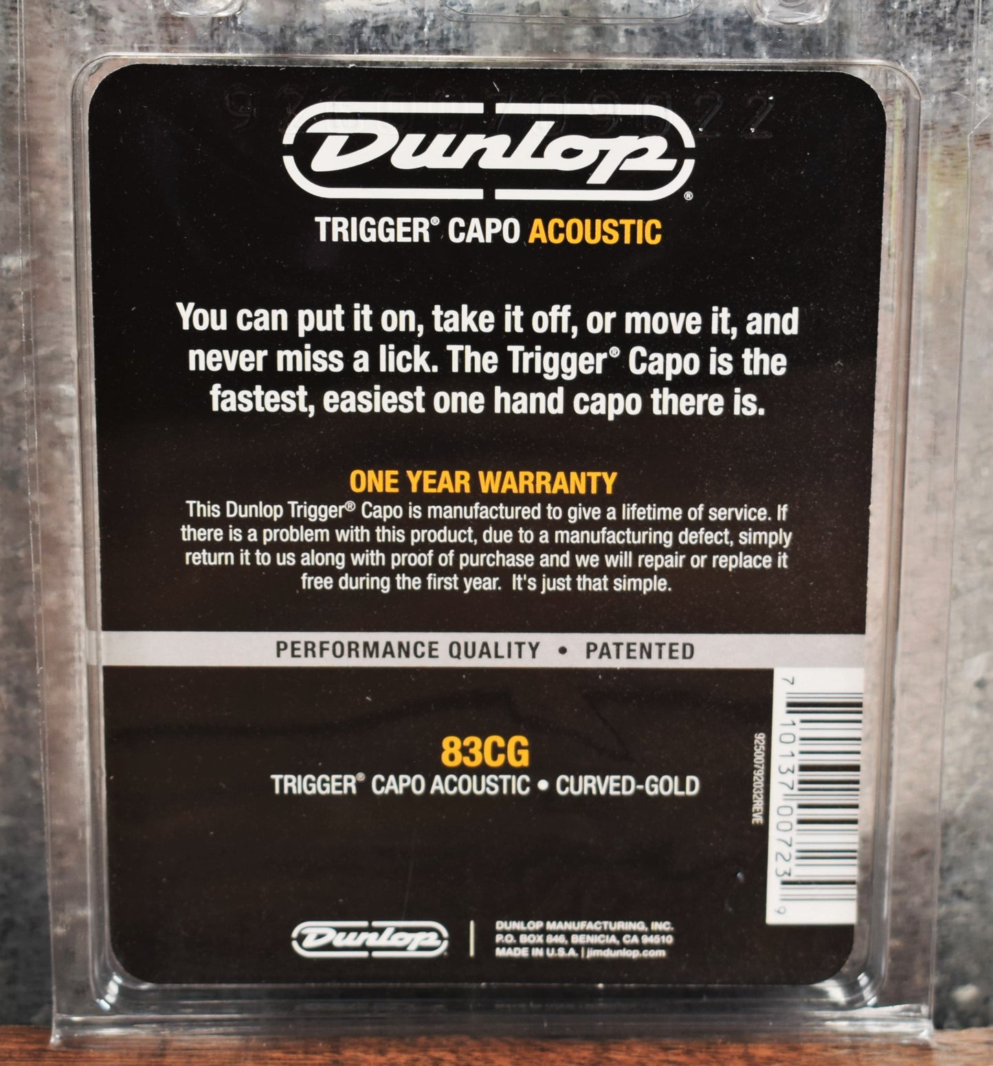 Dunlop Trigger 83CG Acoustic Guitar Capo Curved Gold