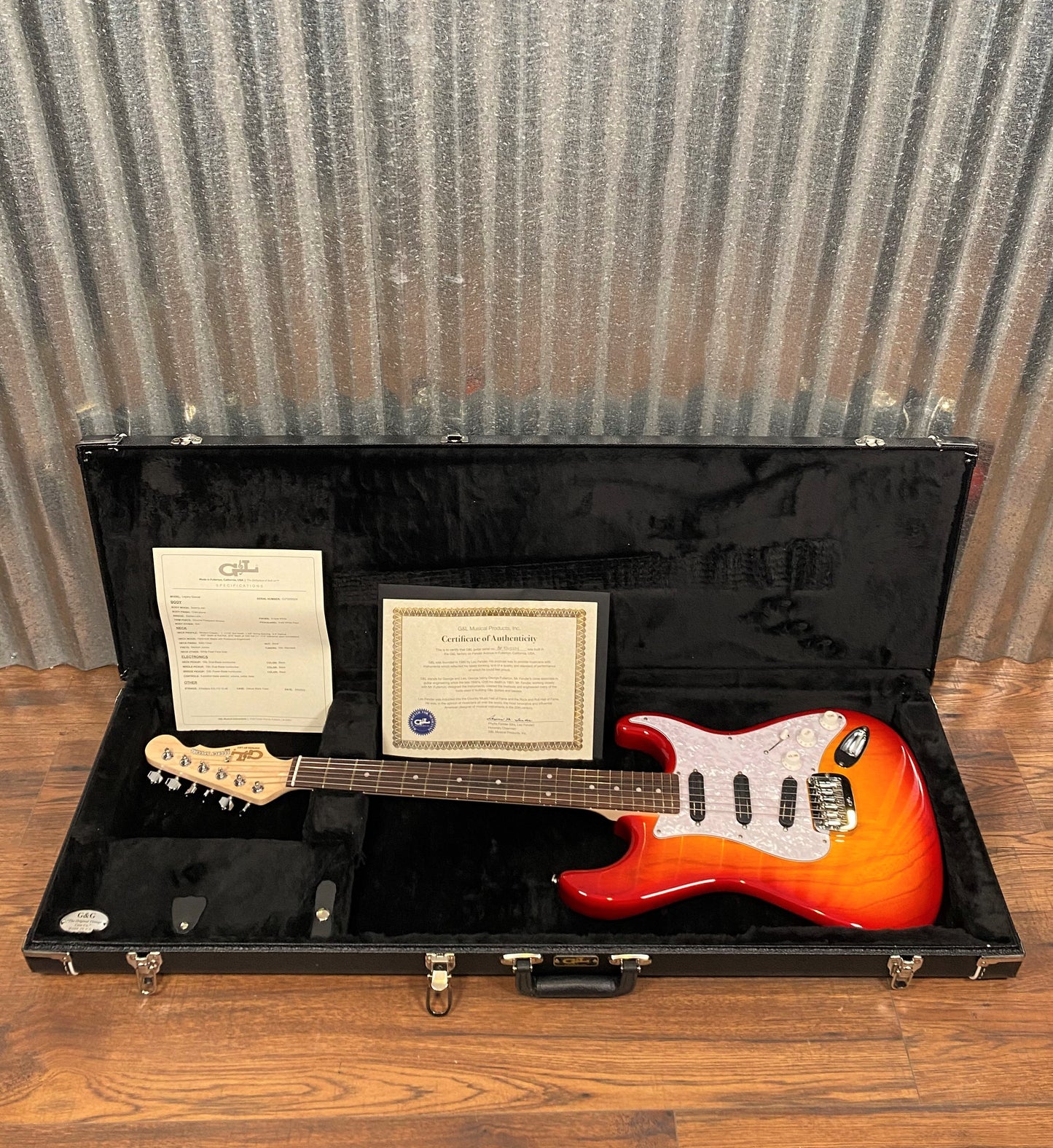 G&L USA Legacy Special Cherryburst Guitar & Case #5224