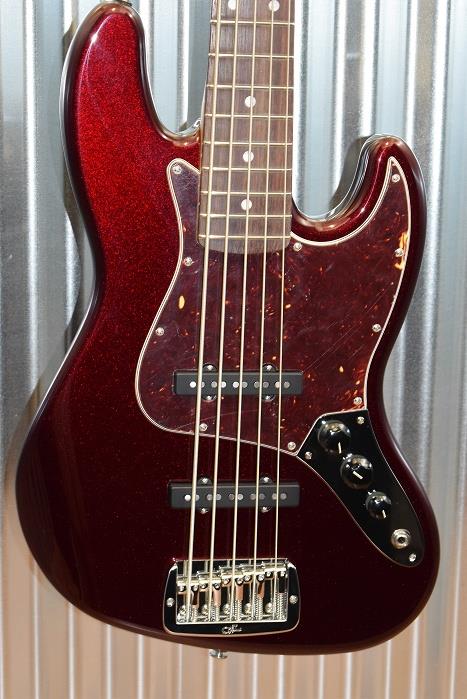 G&L Guitars USA JB-5 5 String Jazz Bass JB Ruby Red Metallic & Case 2017 #8999