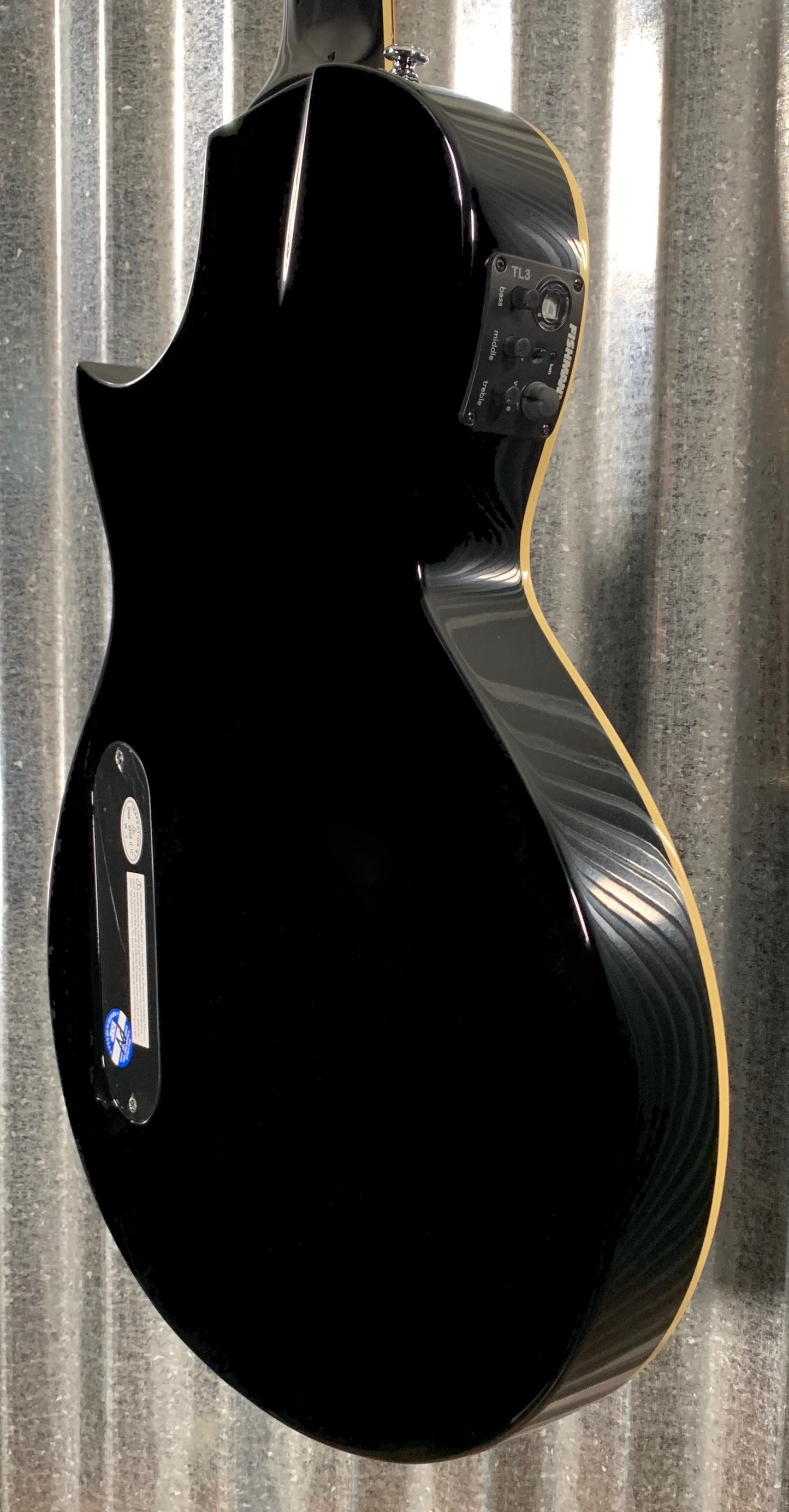 ESP LTD TL-6 Black Thin Acoustic Electric Guitar Guitar & Case LTL6BLK #1860