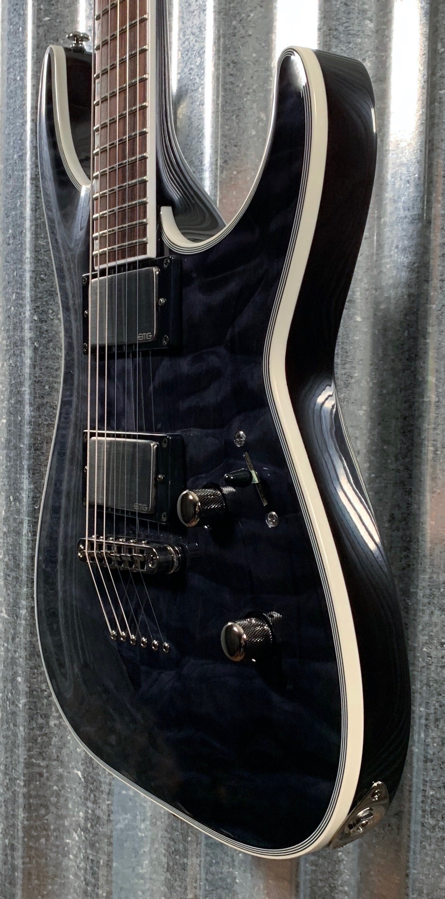ESP LTD MH-1001NT See Thru Black EMG Guitar & Bag LMH1001NTSTBLK #1256 Demo