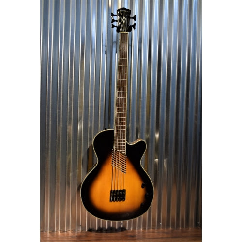 Washburn AB45 Vintage Sunburst 5 String Acoustic Electric Bass & Case AB45-VSB Used