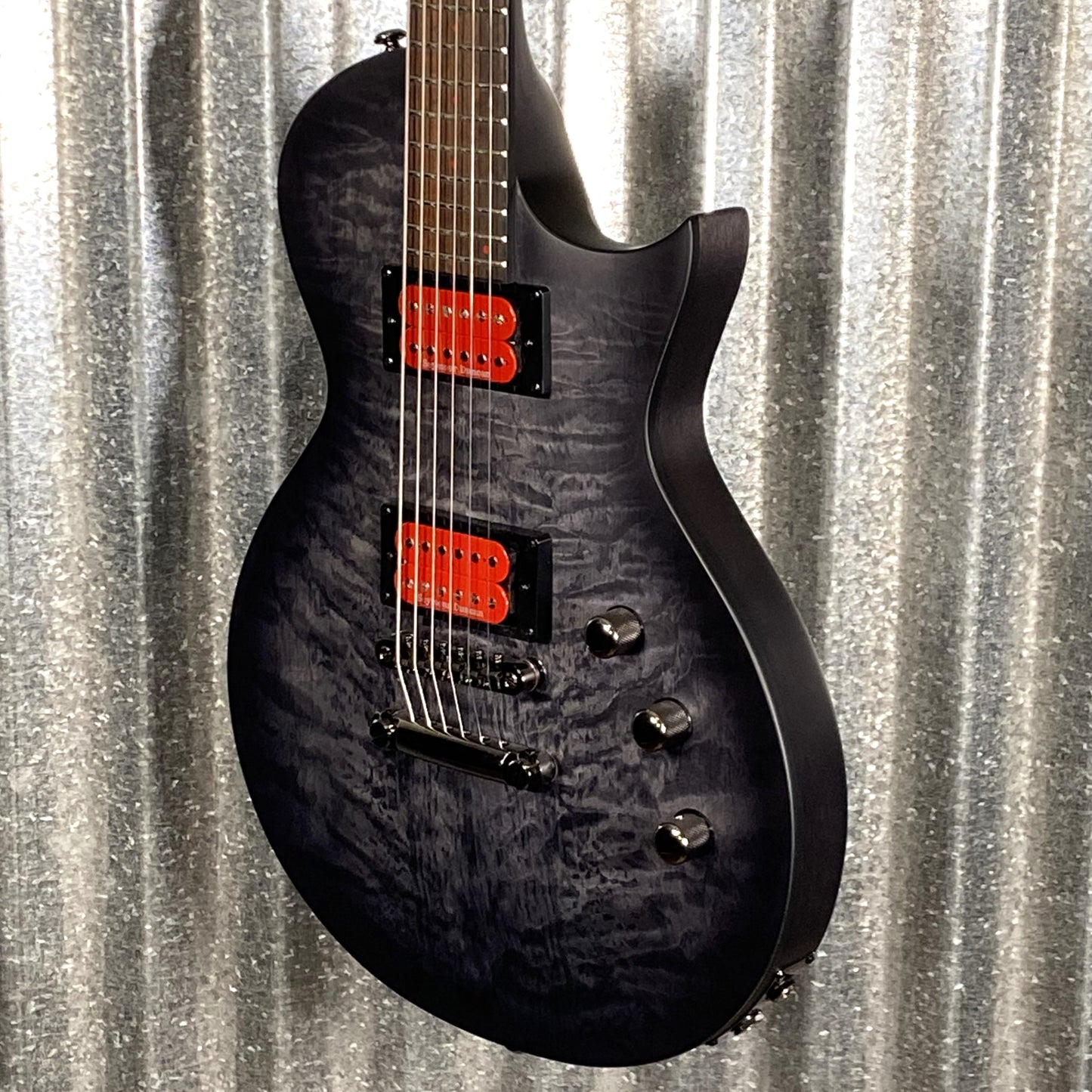 ESP LTD BB-600B Ben Burnley Baritone Quilt Top See Through Black Satin Seymour Duncan Guitar & Case #0973 B Stock