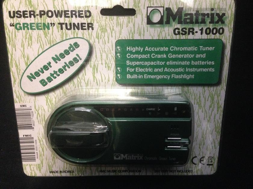 Matrix GSR-1000 Green User Powered Wind Up Chromatic Tuner *