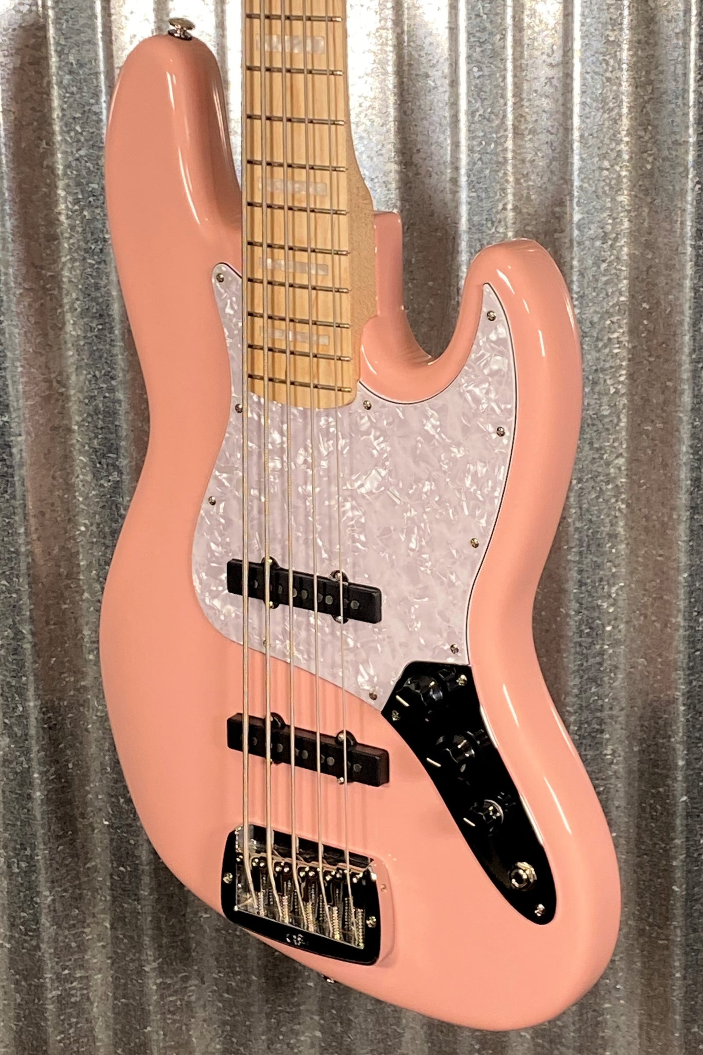 G&L USA JB5 Shell Pink 5 String Bass JB-5 & Case #7408