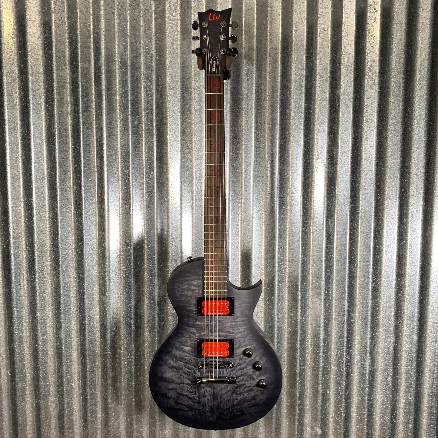 ESP LTD BB-600B Ben Burnley Baritone Quilt Top See Through Black Satin Seymour Duncan Guitar & Case #0973 B Stock