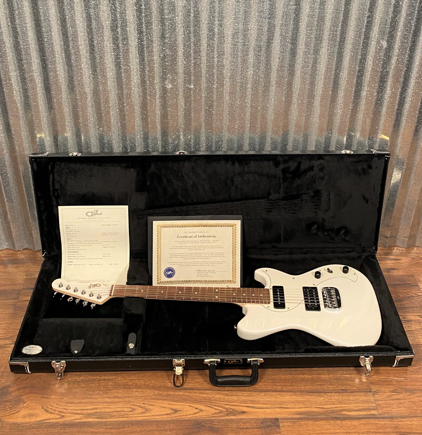 G&L USA Fallout Pearl White Solid Body Guitar & Case #5184