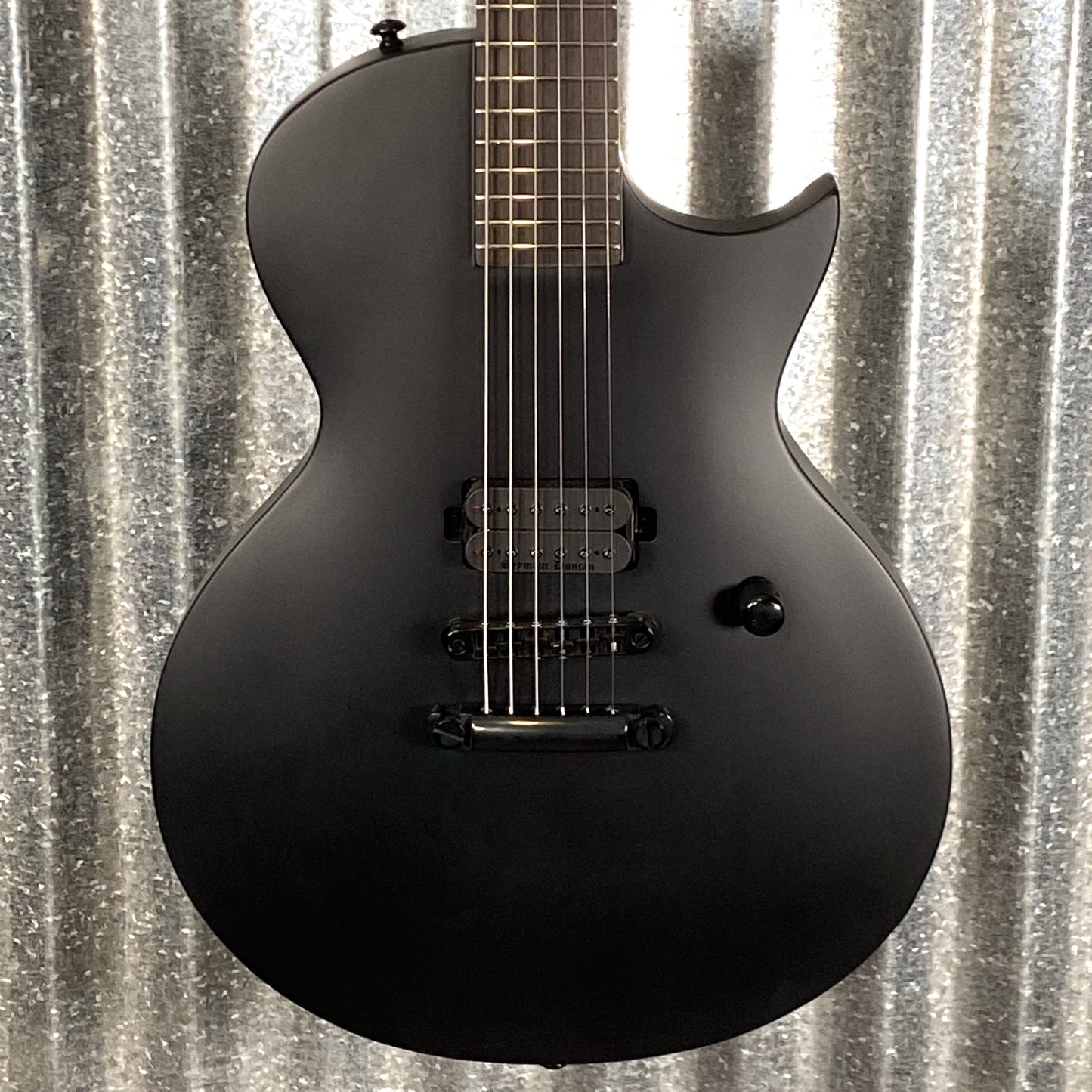 ESP LTD EC Black Metal Eclipse Seymour Duncan Black Satin Guitar LECBKMBLKS #0964 Used