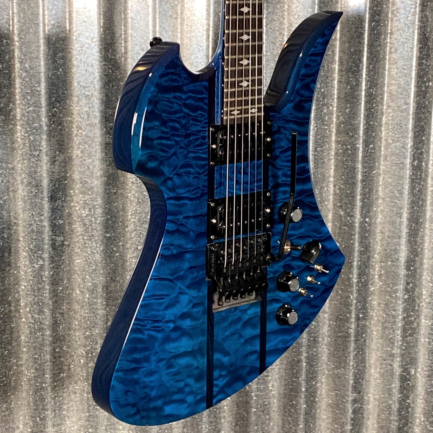 BC Rich Mockingbird ST Korea Trans Blue Quilt Flame Maple Guitar #0041 Used