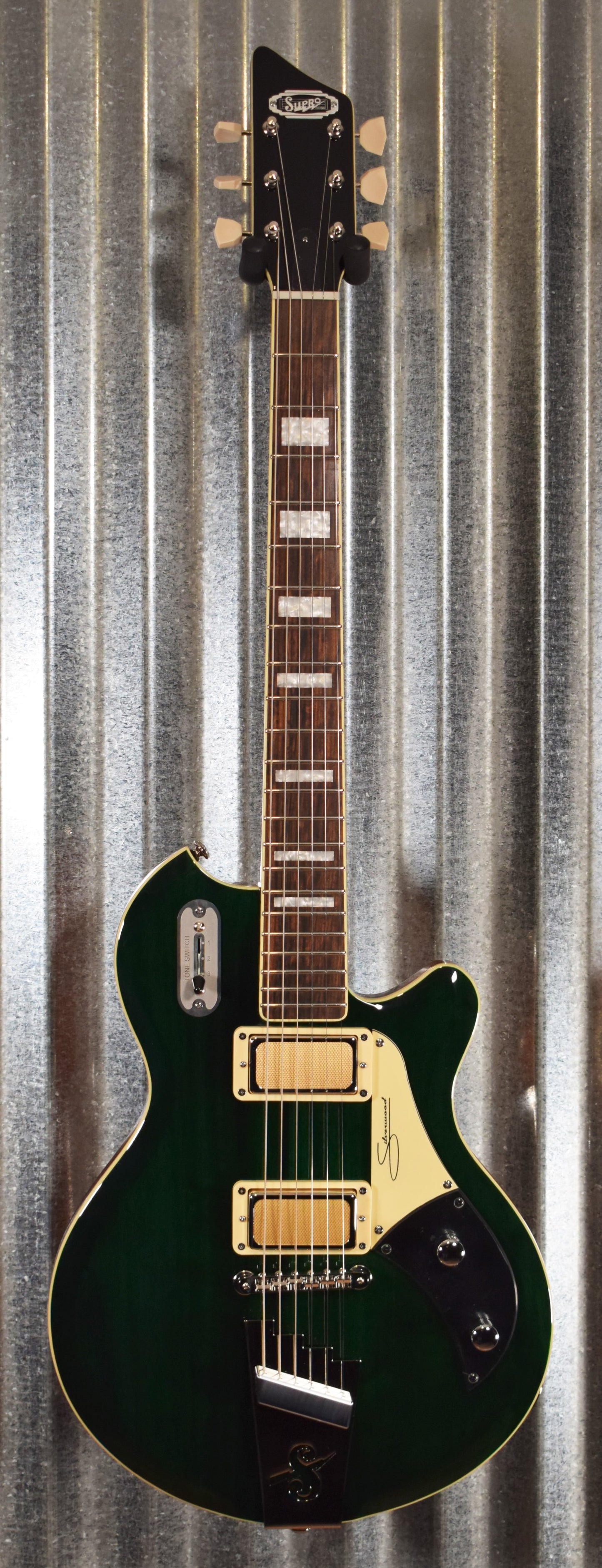 Supro 1296BG Silverwood Trans British Racing Green Guitar & Bag Demo #0567