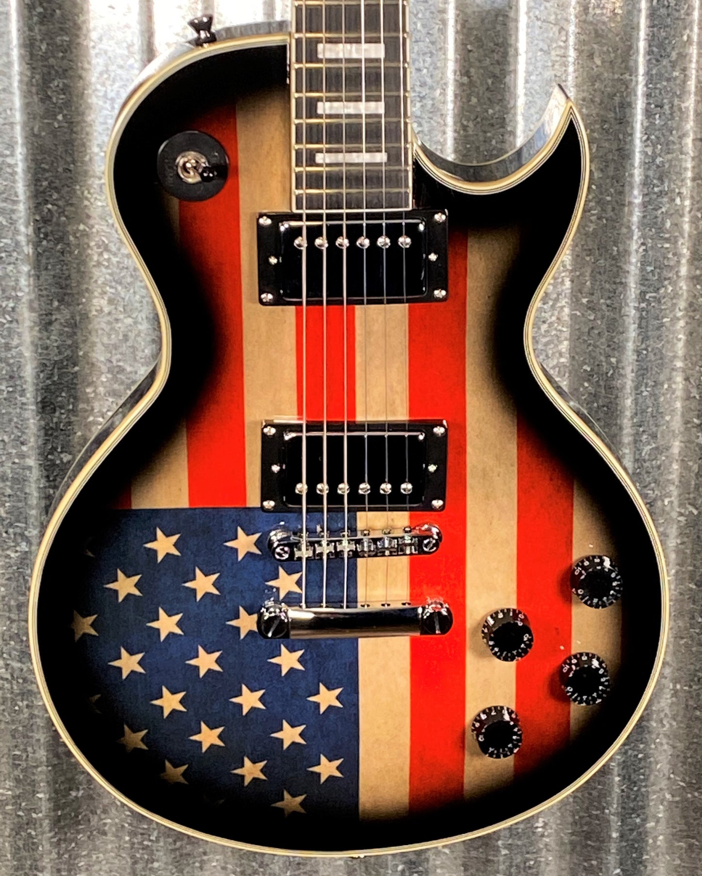 Leo Jaymz SC-003 LP Arched Top American Flag Guitar Used