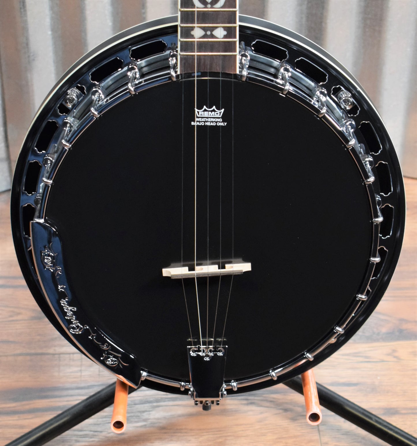 Ortega Guitars Raven OBJ450-SBK 5 String Black Banjo & Bag #0037 B Stock