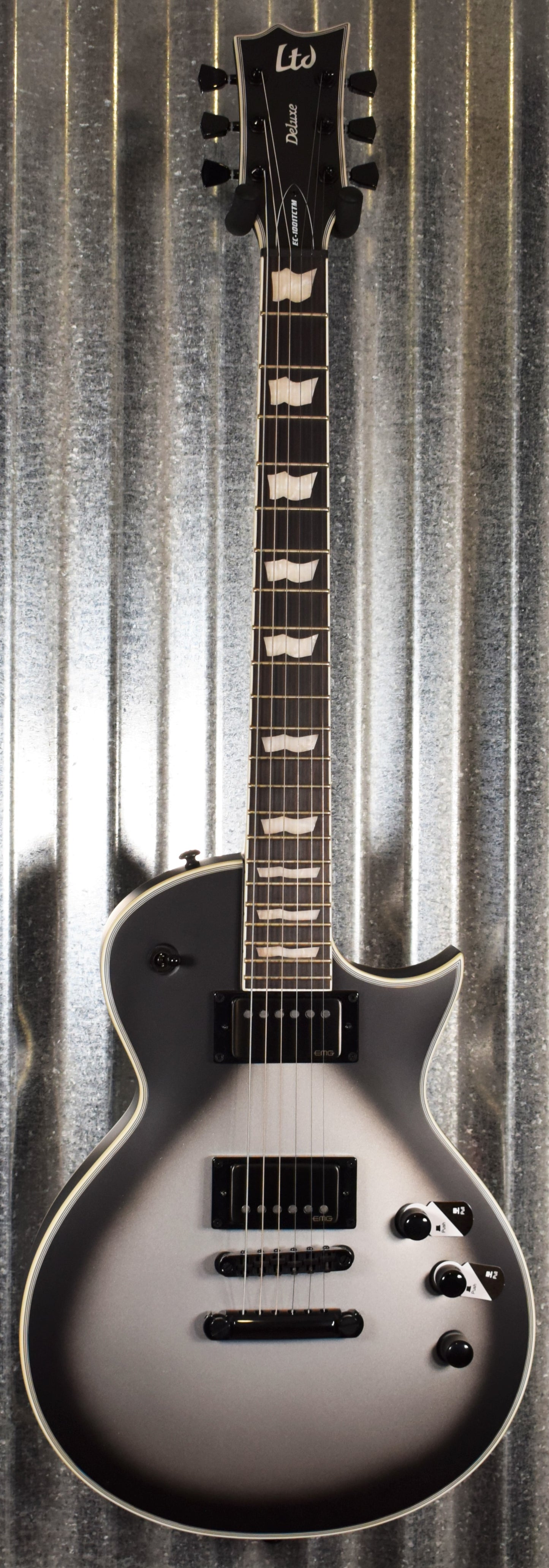ESP LTD EC-1001T Deluxe Custom Silver Sunburst Satin EMG Guitar EC1001TCTMSSBS #2234 Demo