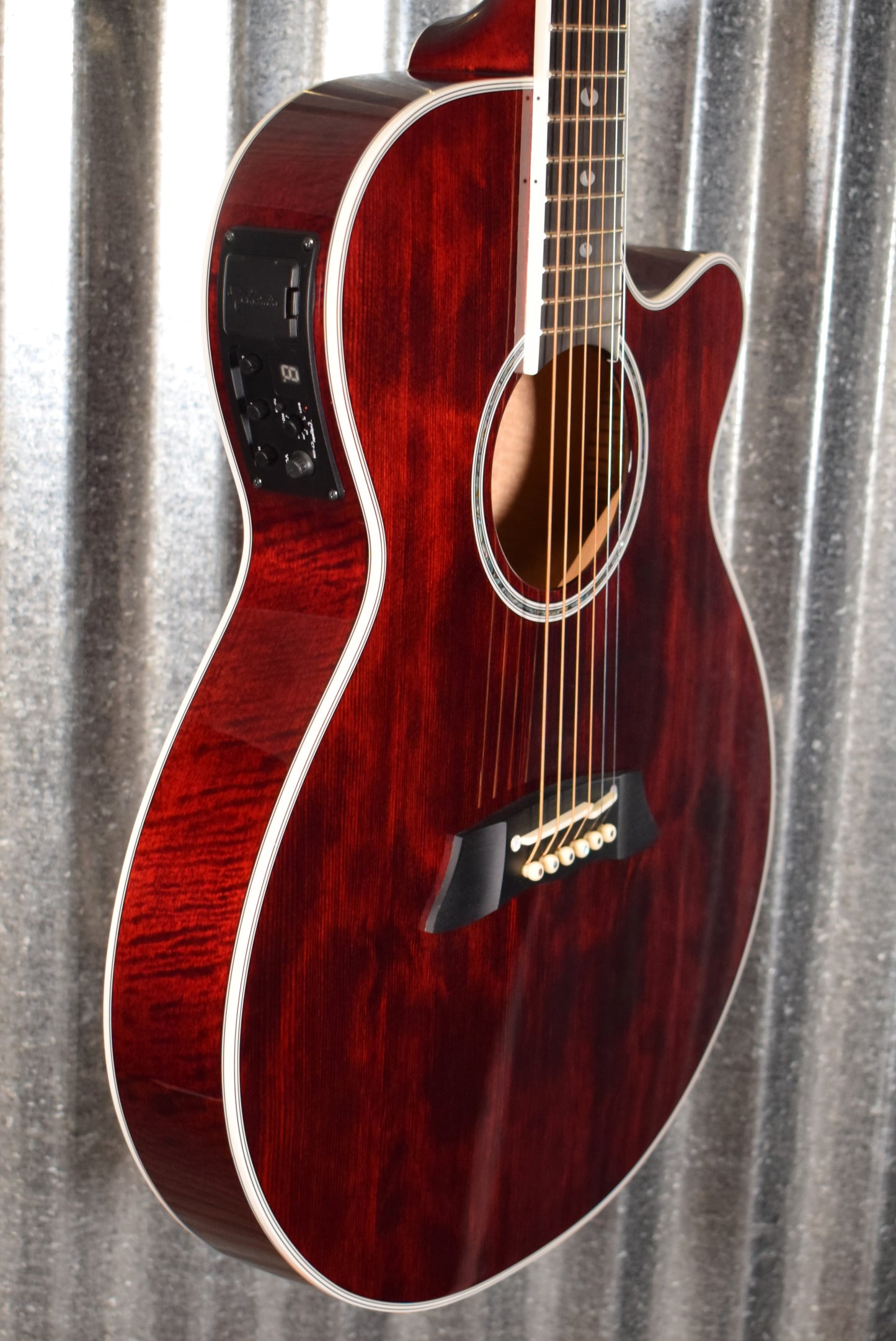 Takamine TSP158C See Thru Red Thinline Acoustic Electric Guitar & Case TSP158CSTR #0247 Used