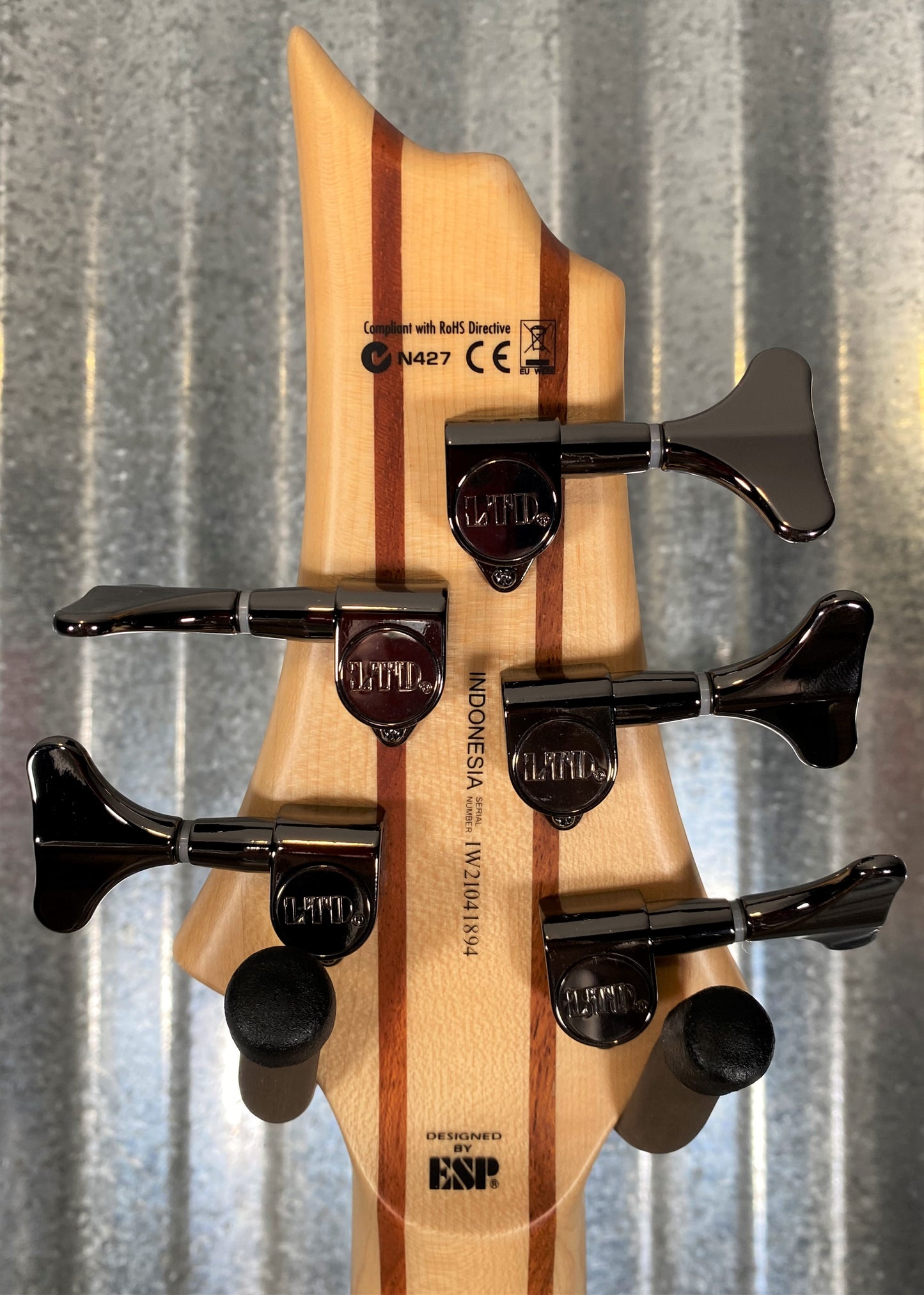 ESP LTD B-5E Mahogany Natural Satin 5 String Bass Blem #1894