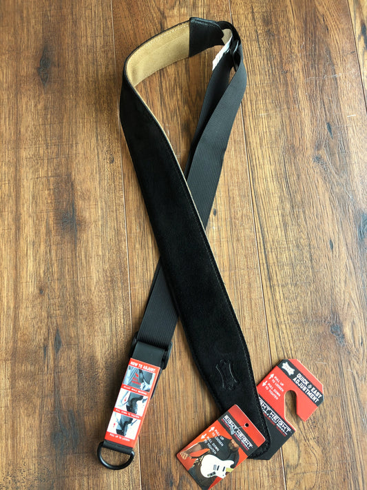 Levy's MRHSP-BLK 2.5" Right Height Adjustable Suede Leather Guitar & Bass Strap Black