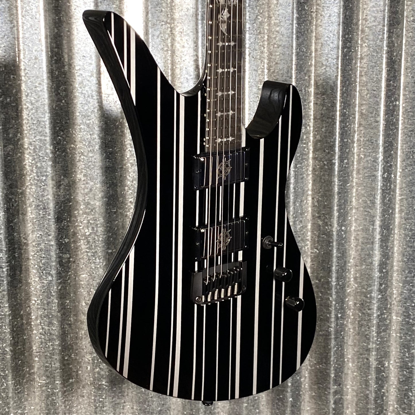 Schecter Synyster Custom HT Black & Silver Pinstripes Hard Tail Guitar & Case #1678 Used