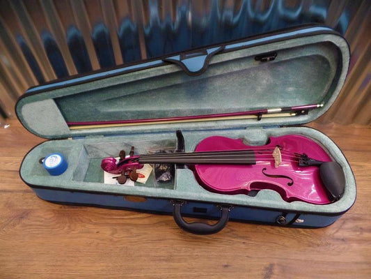 Stentor Harlequin Series 4/4 Violin Pink with Bow & Case #1017 *