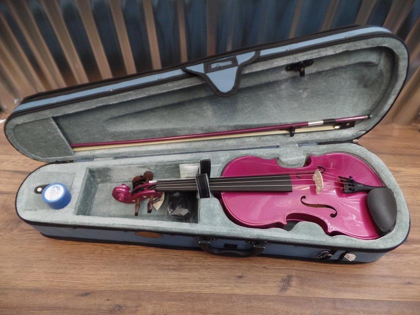 Stentor Harlequin Series 4/4 Violin Pink with Bow & Case #1018 *