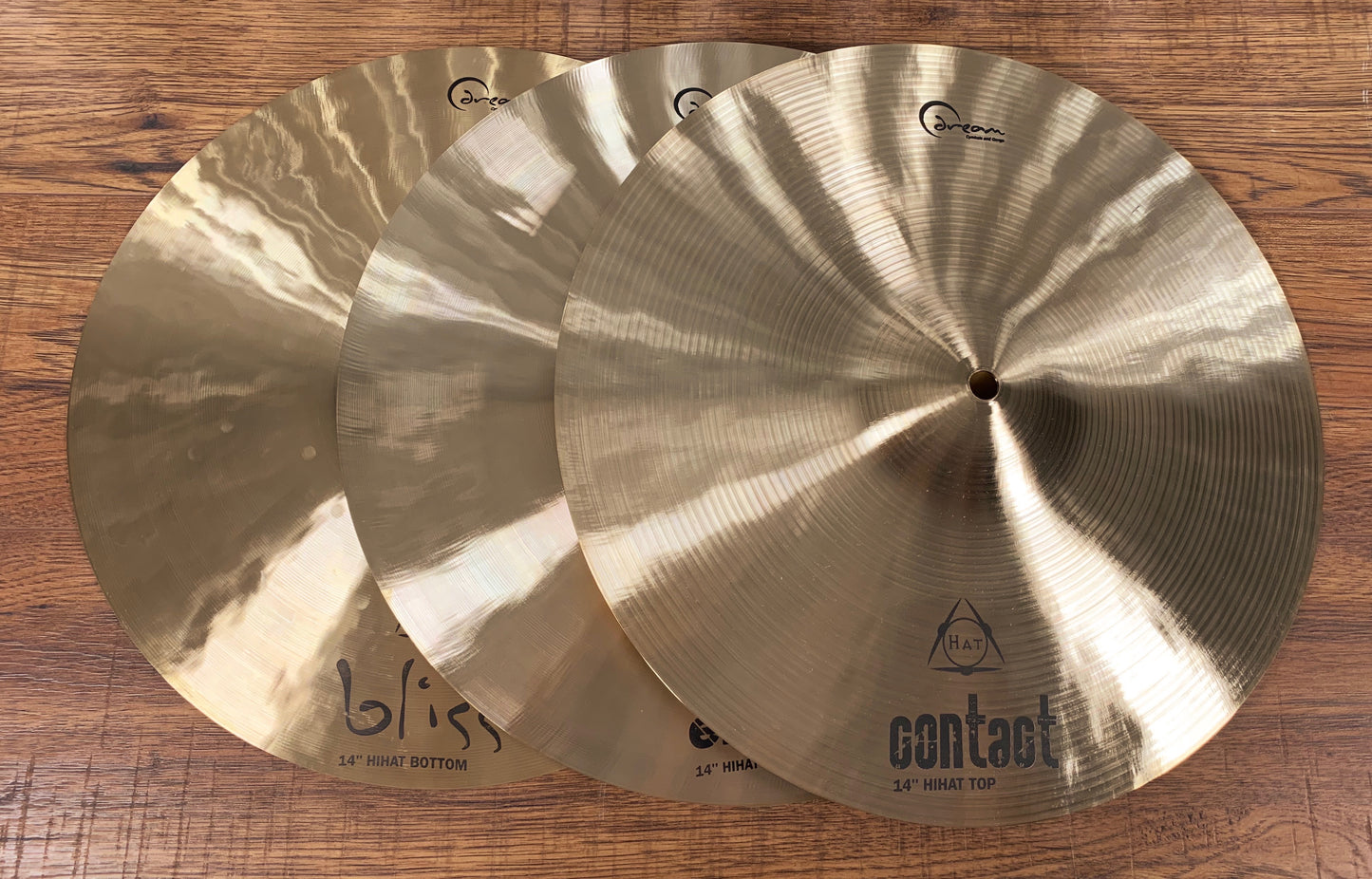 Dream Cymbals TRIHAT14E Elements Hand Forged & Hammered 14" Tri-Hat Set & Bag Demo