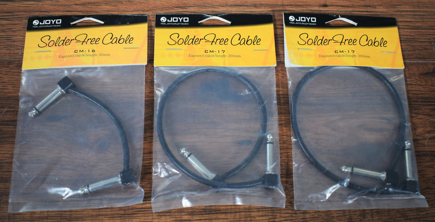 Joyo Audio Solder Free Guitar Bass Instrument Pedalboard Right Angle Patch Cable 3 Pack