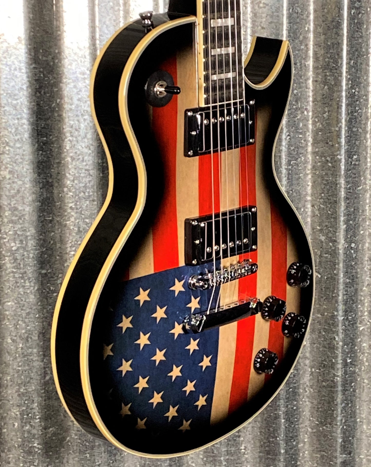 Leo Jaymz SC-003 LP Arched Top American Flag Guitar Used