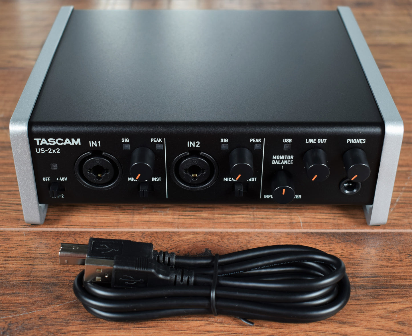 Tascam US-2x2 Two Channel USB Audio Midi Recording Interface