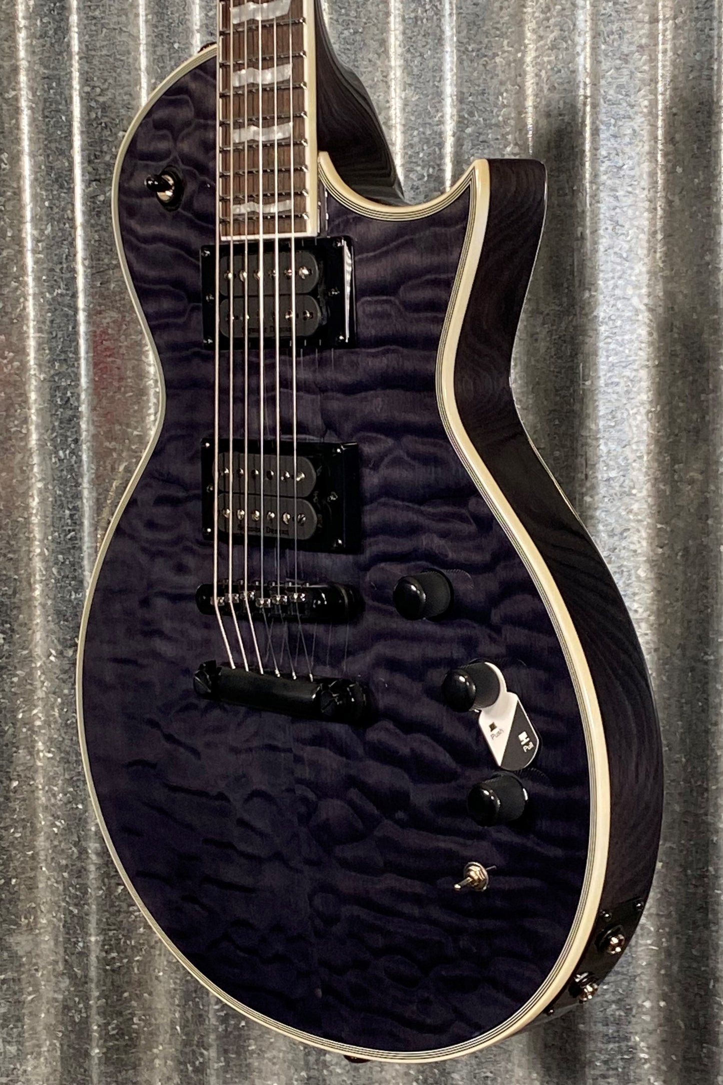 ESP LTD EC-1000 Piezo Eclipse Seymour Duncan See Thru Black Guitar & Bag LEC1000PIEZOQMSTBLK #1287 Used