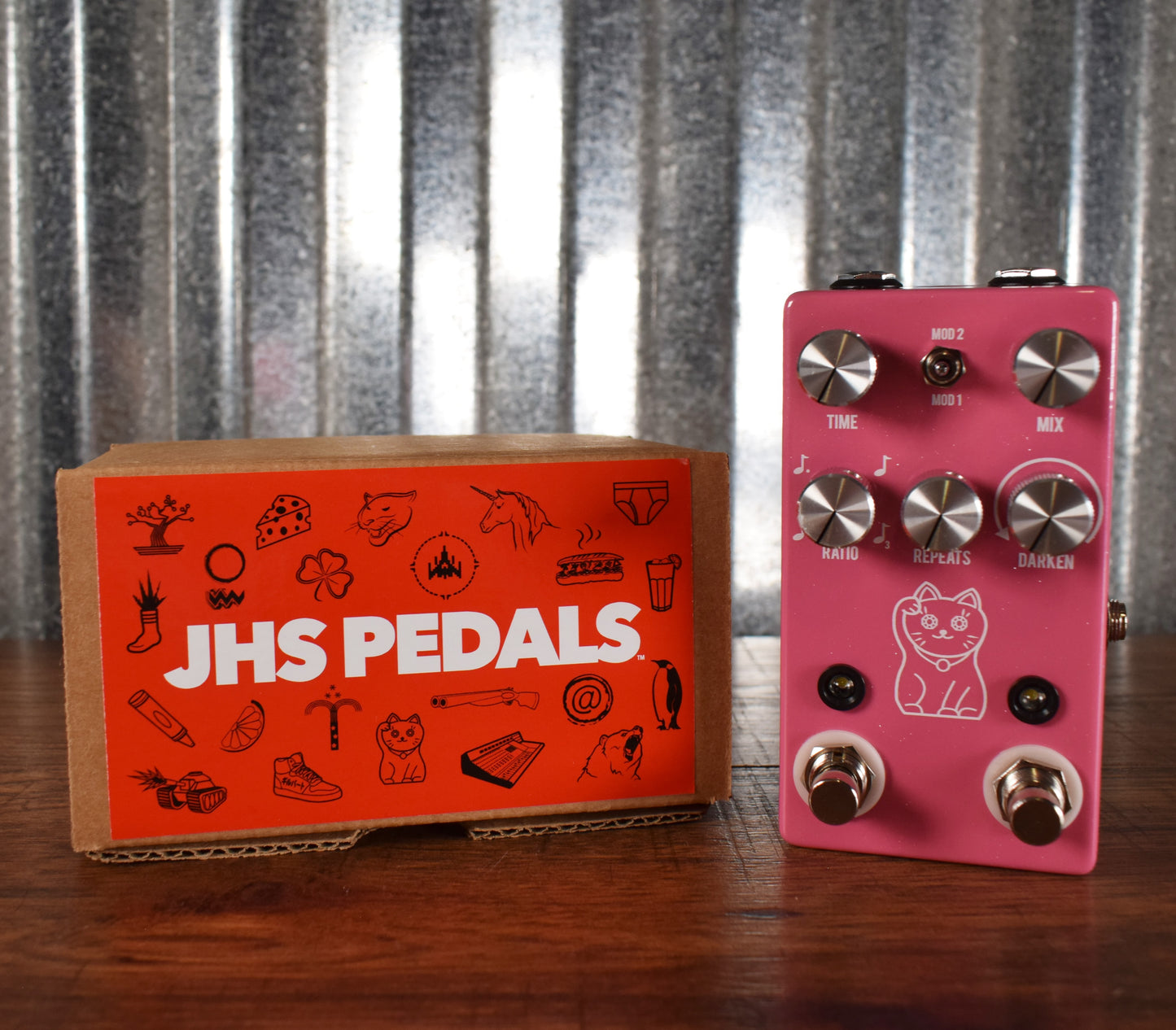 JHS Pedals Lucky Cat Delay PINK Guitar Effect Pedal