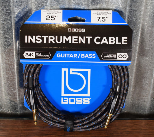 Boss BIC-25 25FT / 7.5M 1/4" Instrument Cable Straight/Straight