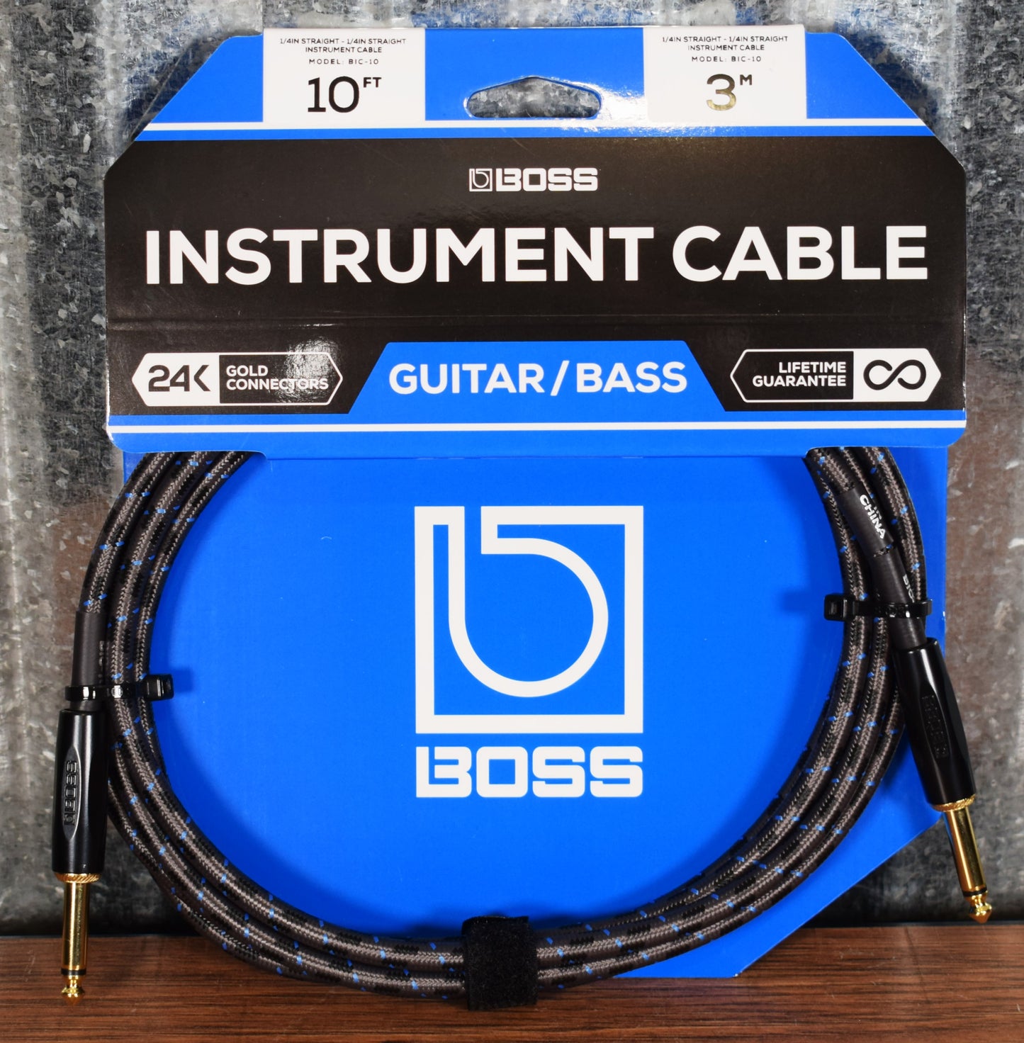 Boss BIC-10 10FT / 3M 1/4' Instrument Cable Straight/Straight